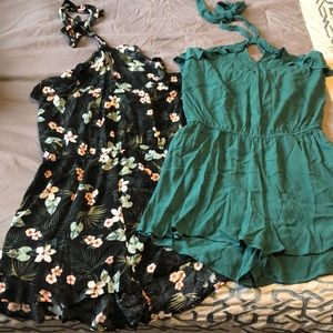 NWT floral romper & excellent teal romper